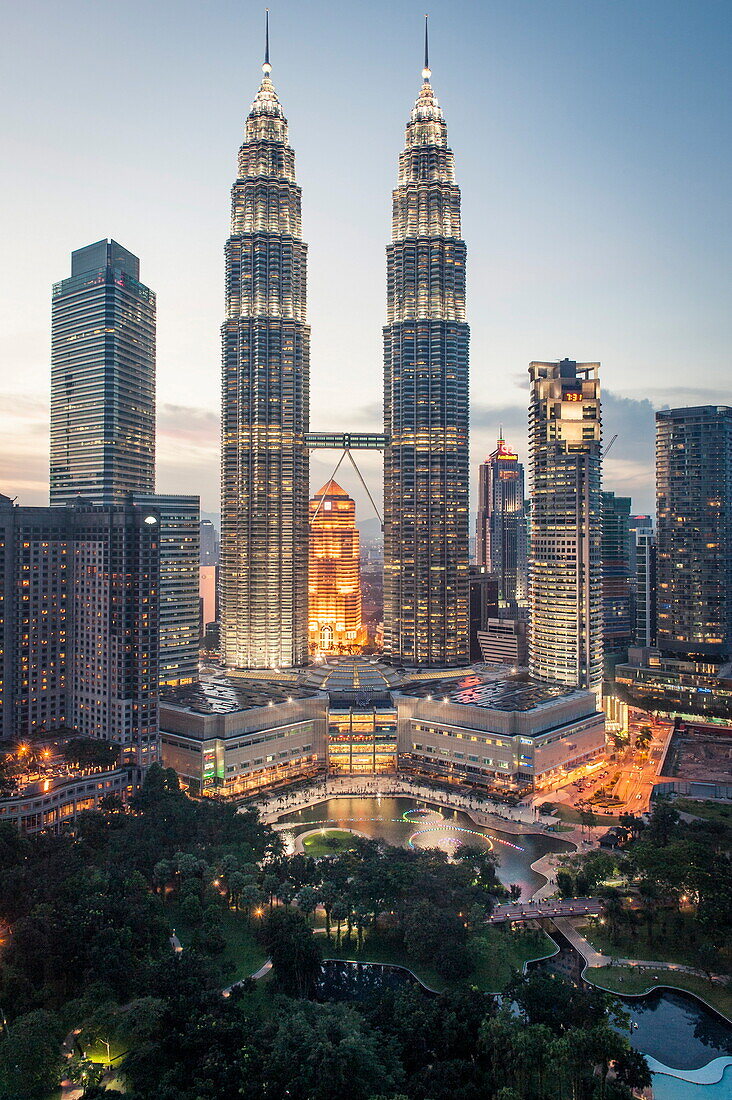 Petronas Towers And Klcc Kuala Lumpur License Image