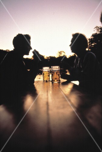 Drinking Beer at Sunset
