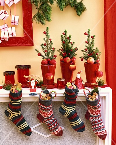 Mantelpiece with Christmas stockings
