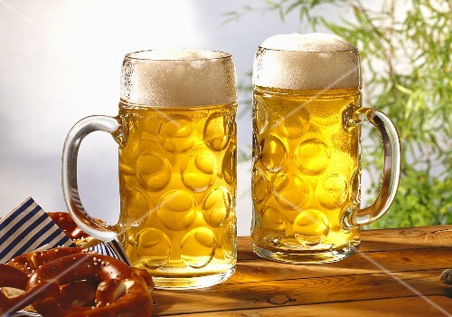 Two litres of shandy and salted pretzels