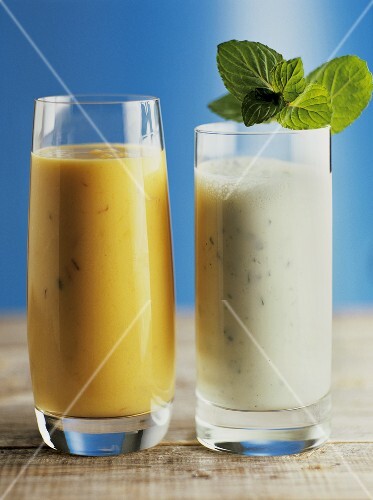 Mango lassi and salty lassi (India)