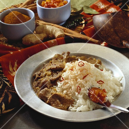 Lamb with spicy pilaw