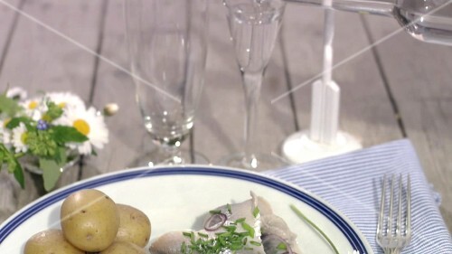 Pickled herrings with new potatoes (Midsummer Festival, Sweden)