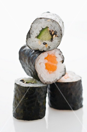 A stack of various maki