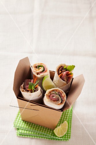 Lentil and lamb wraps
