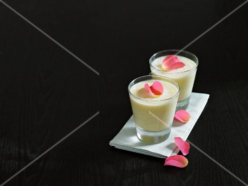 Lassi with rose petals