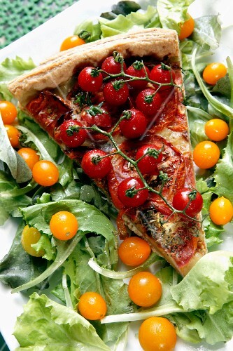A slice of tomato tart