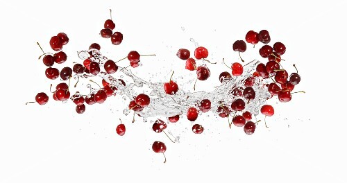 Cherries and a splash of water