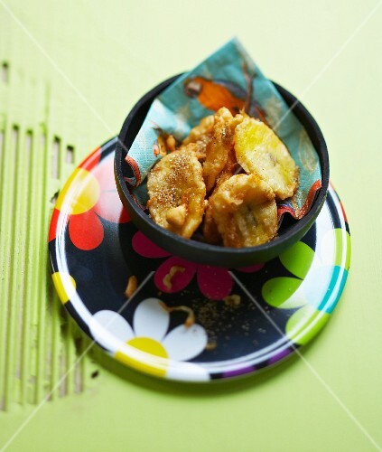 Fried banana slices