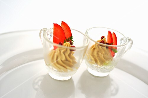 Duck liver mousse with fresh plums