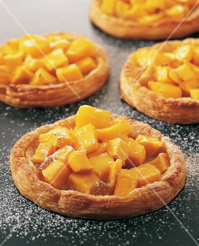 Puff pastry mango tartlets