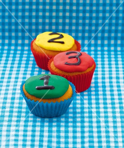 Cupcakes decorated with numbers