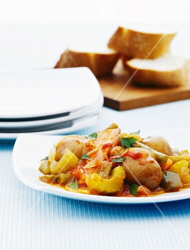 Vegetable stew with potatoes and celery