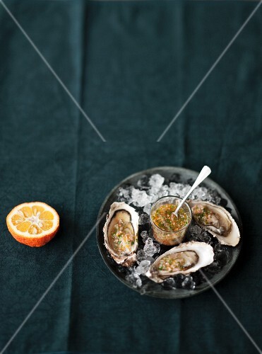 Fresh oysters with a bitter orange vinaigrette