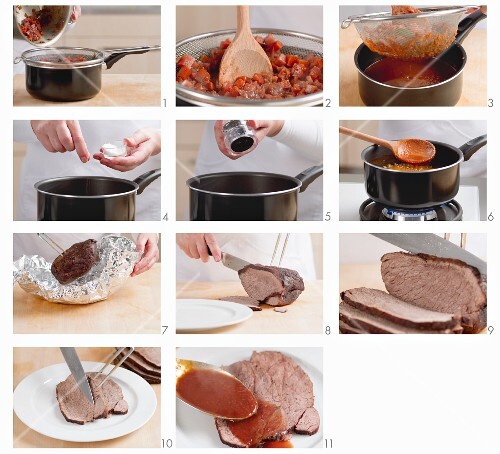 Gravy for roast beef being prepared