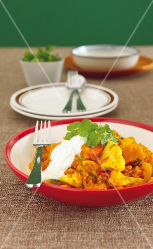 Vegetable curry with lentils
