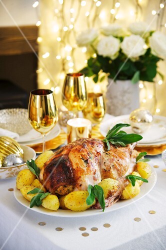 Stuffed roast turkey