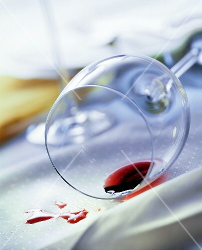 Spilled Red Wine Glass