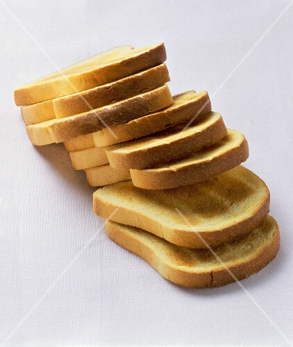 Toasted slices of brioche