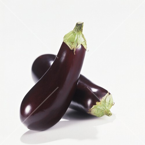 Two aubergines