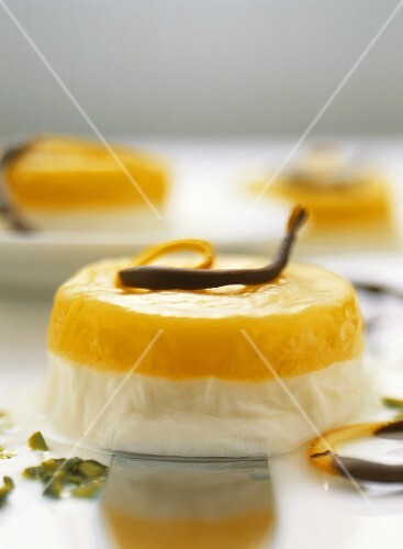 Lebanese dessert: orange custard flan (Mouhalabieh)