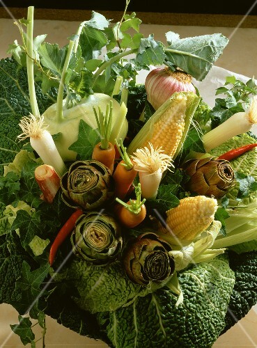 Colourful vegetable bouquet, as a gift