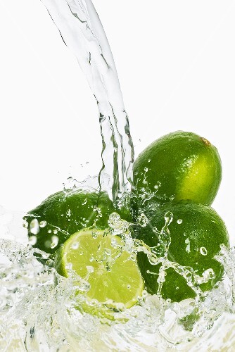 Limes in stream of water