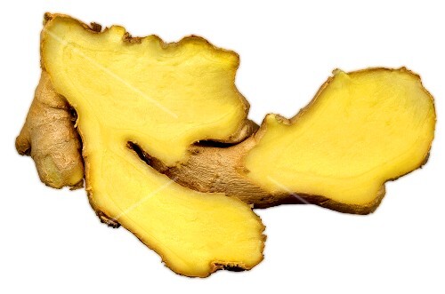 Ginger root, a piece cut off
