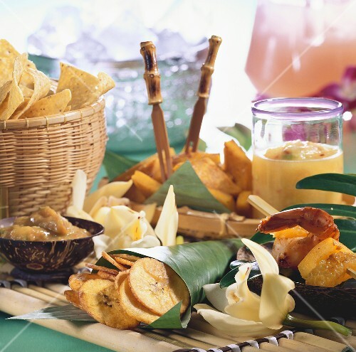 Assorted Caribbean snacks
