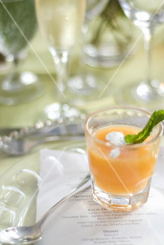 Glass of cold soup