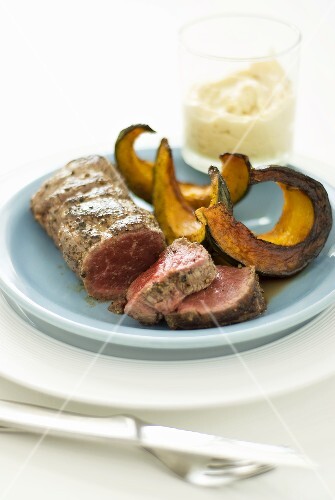 Fillet steak with pumpkin