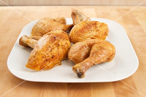 Roast chicken, carved