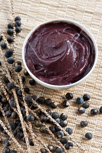 Acai berry puree in a dish