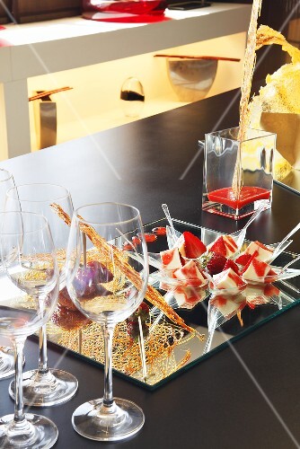 Candied strawberries and strawberry pudding cubes
