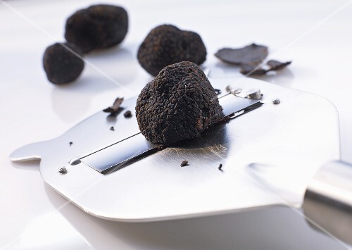Black Truffle Mushrooms with a Slicer