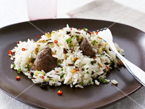 Pilaw with chicken liver