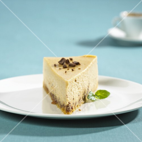A piece of Mars Bar cheesecake with biscuit base