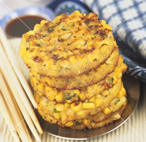 Stacked corn cakes