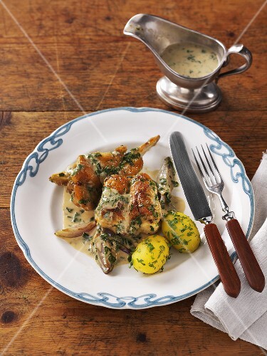 Rabbit in sorrel sauce