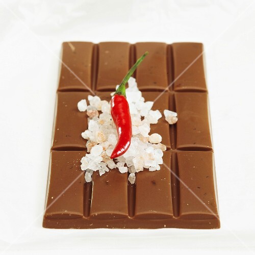 Chocolate with sea salt and chilli