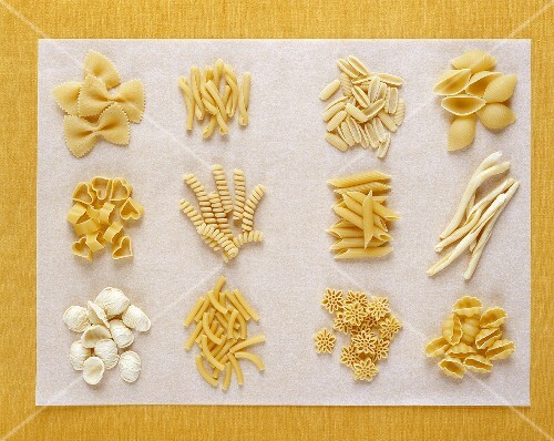 Various types of pasta