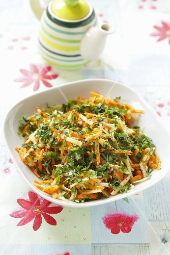 Carrot and celery salad with parsley