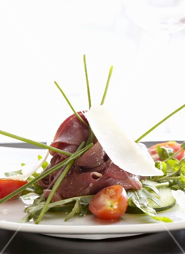 Ostrich carpaccio with Parmesan