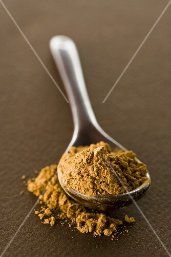 Guarana powder on spoon