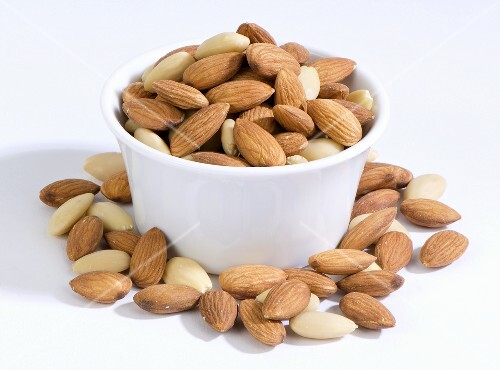 Small bowl of almonds