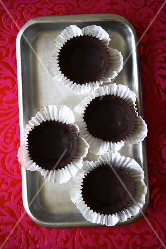 Homemade chocolate cups