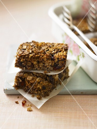Two muesli slices, stacked