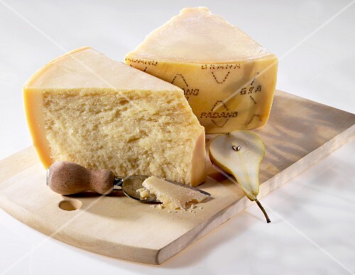 Grana Padano with a cheese knife