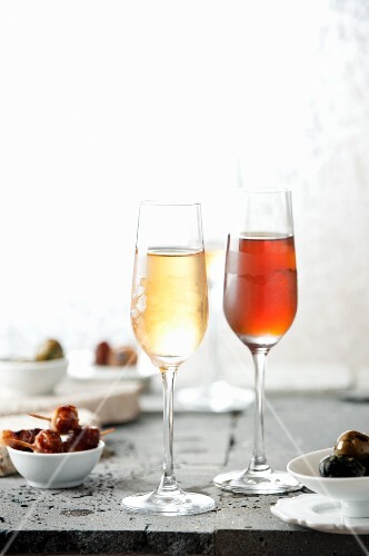 Tapas and two glasses of sherry