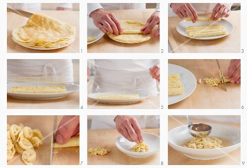 Pancake soup being made